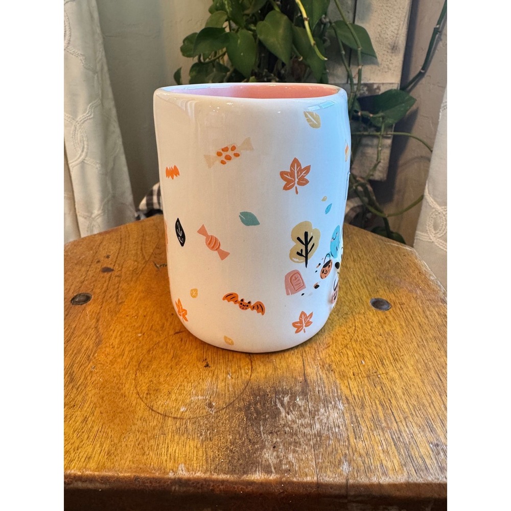 Rae Dunn FRIGHTFUL FUN Disney mug Pluto Fall leaves - Picture 3 of 6